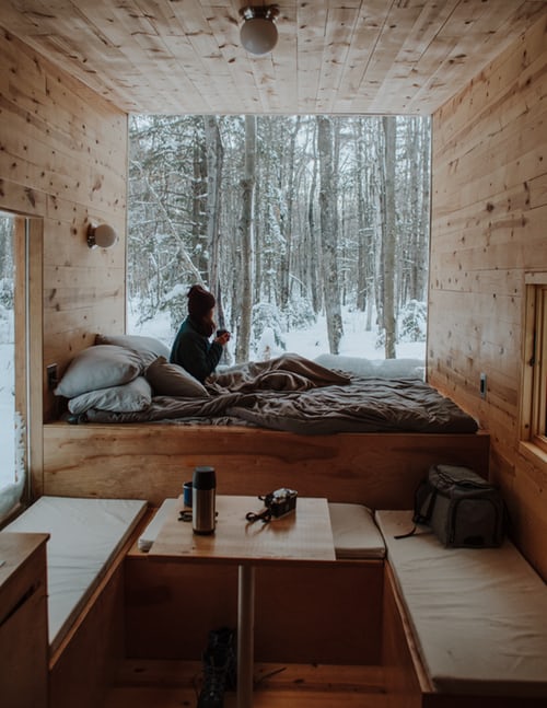 Wood-walled Bedroom